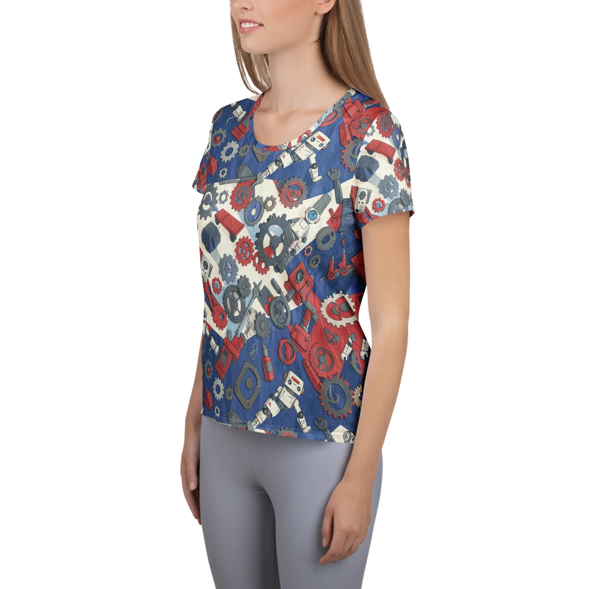 Clockwork Orbit on Women's Athletic T-Shirt — Left