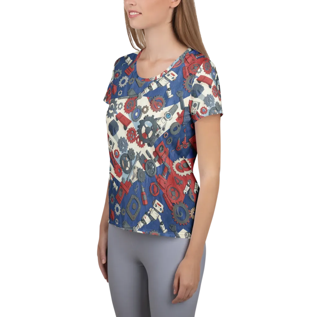 Clockwork Orbit on Women's Athletic T-Shirt — Left