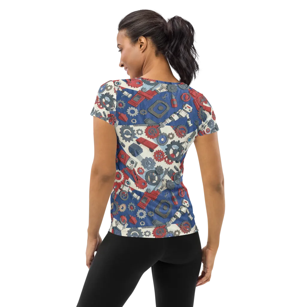 Clockwork Orbit on Women's Athletic T-Shirt — Back
