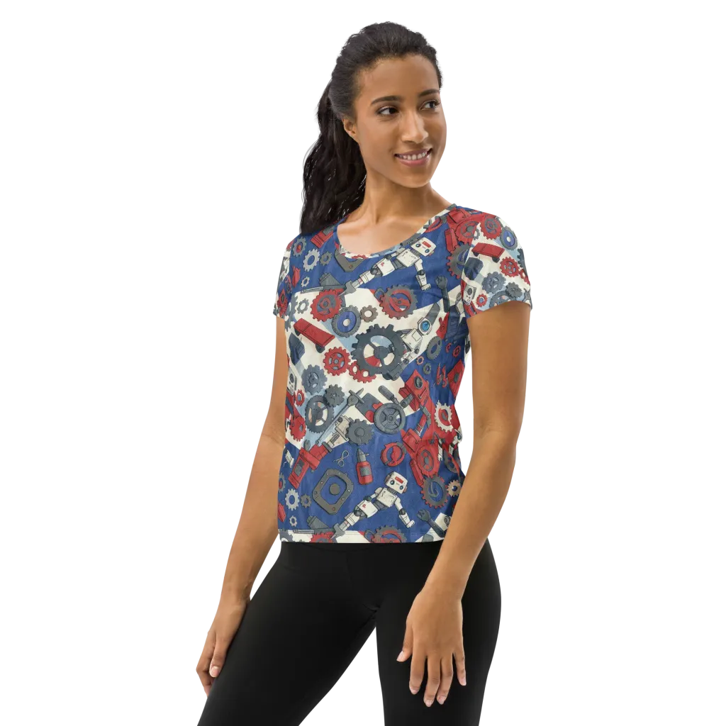 Clockwork Orbit on Women's Athletic T-Shirt — Left