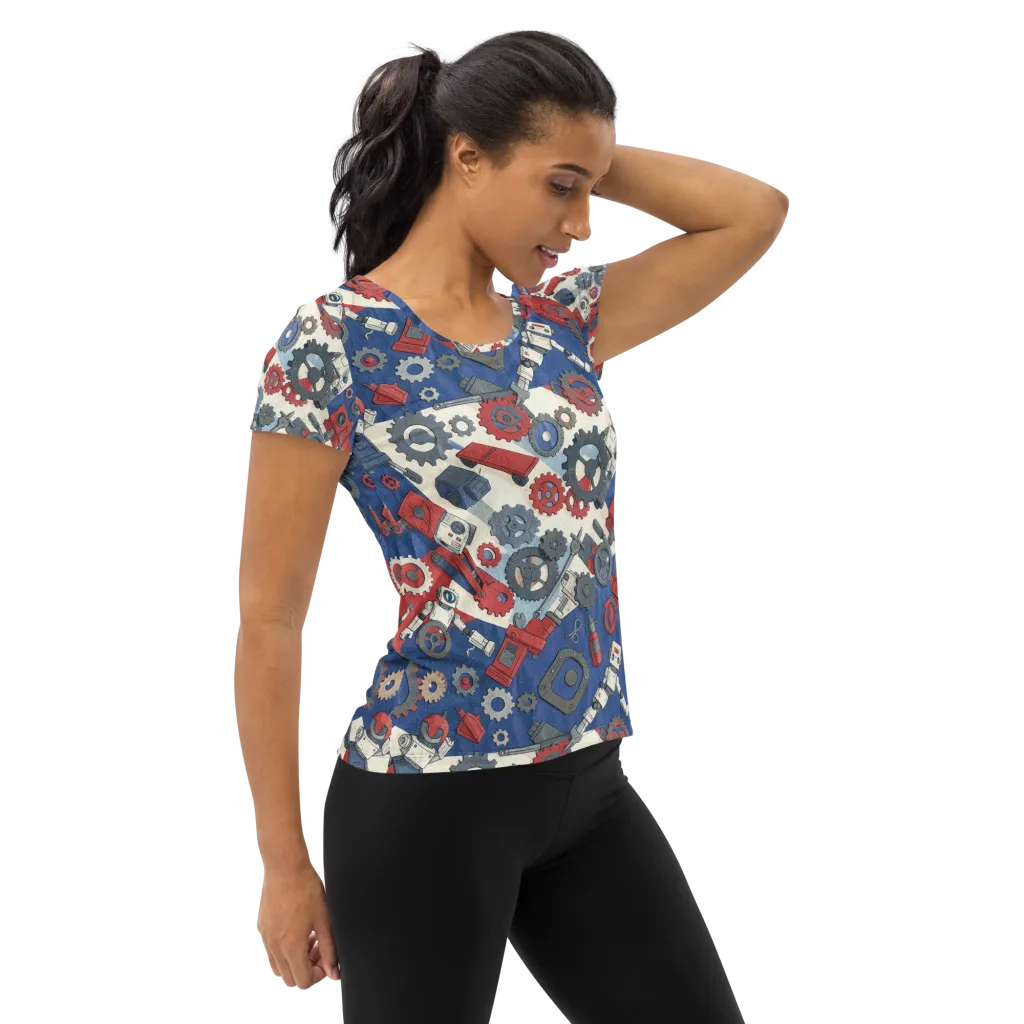 Clockwork Orbit on Women's Athletic T-Shirt — Right