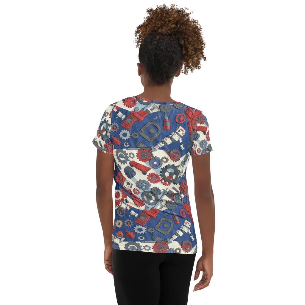 Clockwork Orbit on Women's Athletic T-Shirt — Back