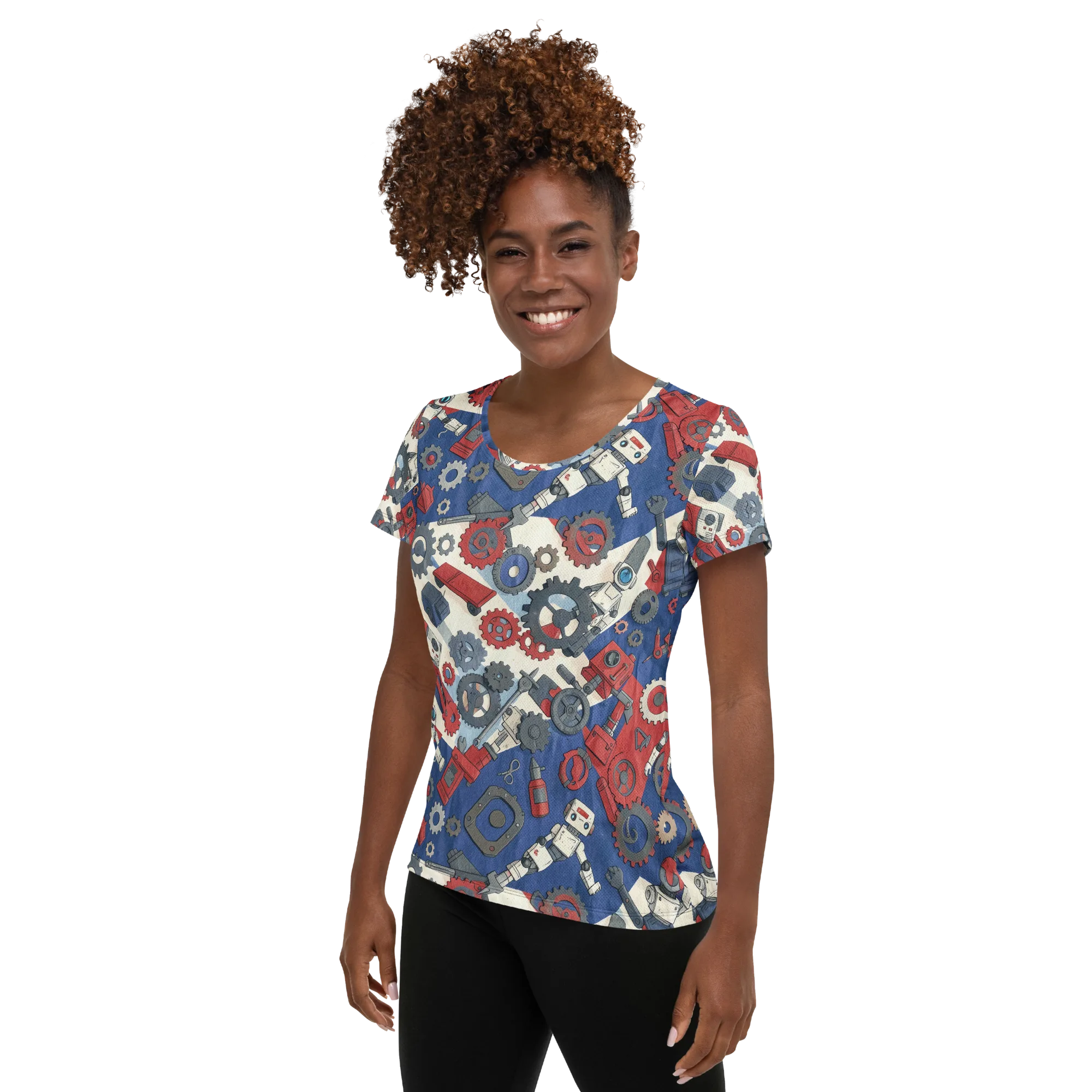 Clockwork Orbit on Women's Athletic T-Shirt — Left