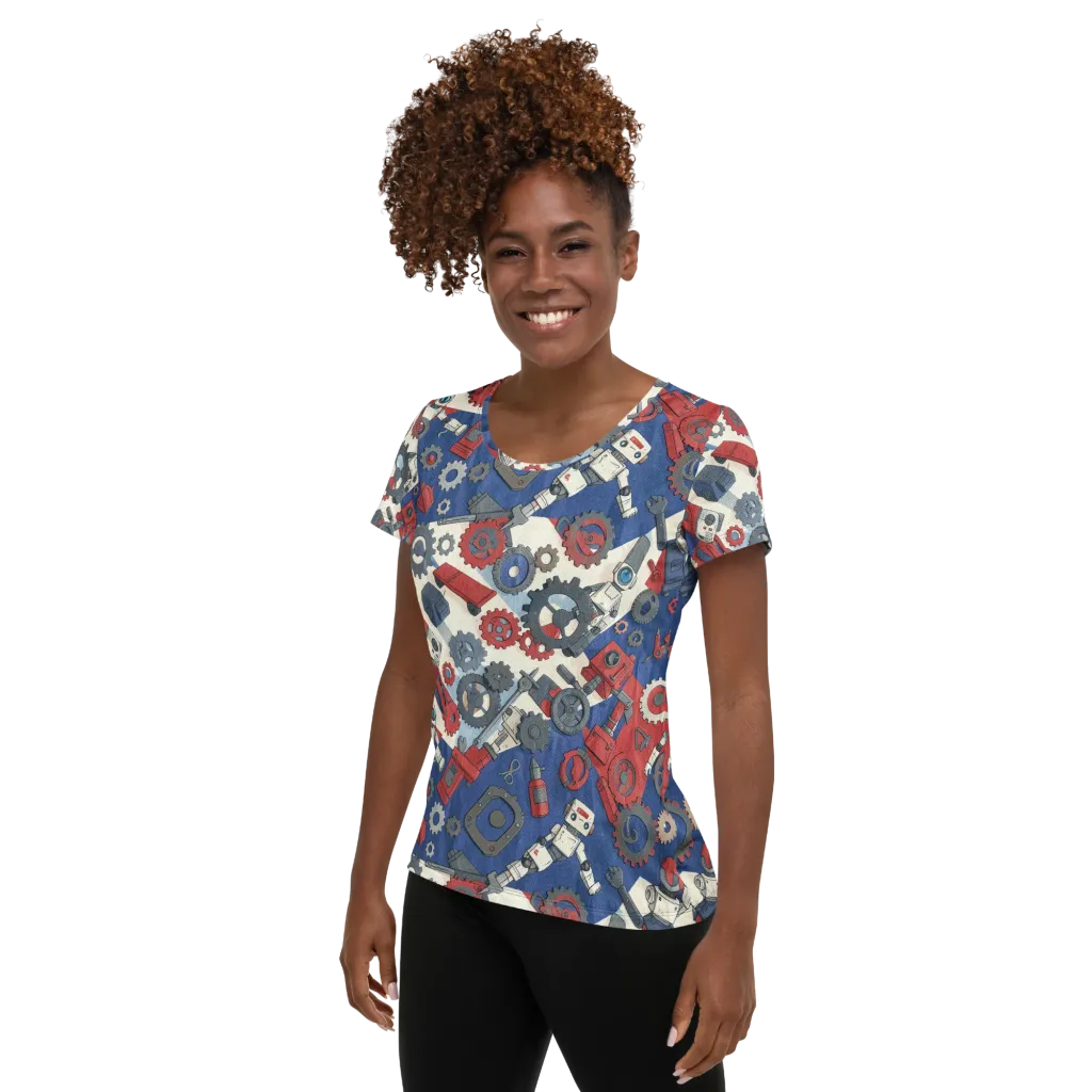 Clockwork Orbit on Women's Athletic T-Shirt — Left