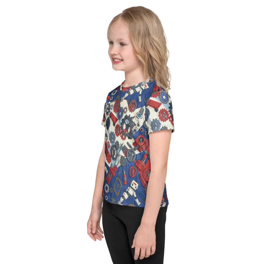 Clockwork Orbit on Kids Crew Neck T-Shirt — Left