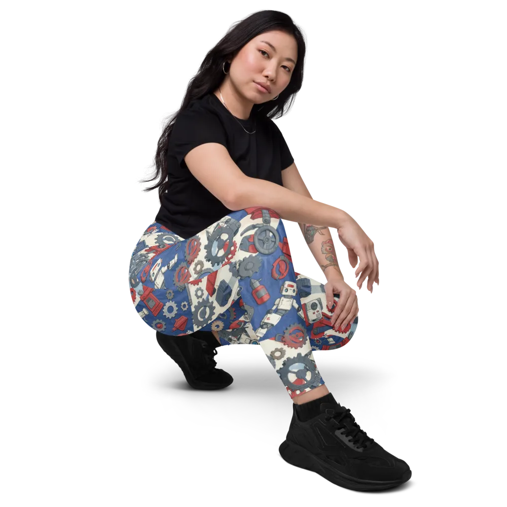 Clockwork Orbit on Leggings with Pockets — Right Front