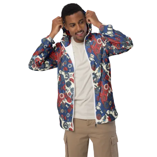 Clockwork Orbit on a Men's Windbreaker