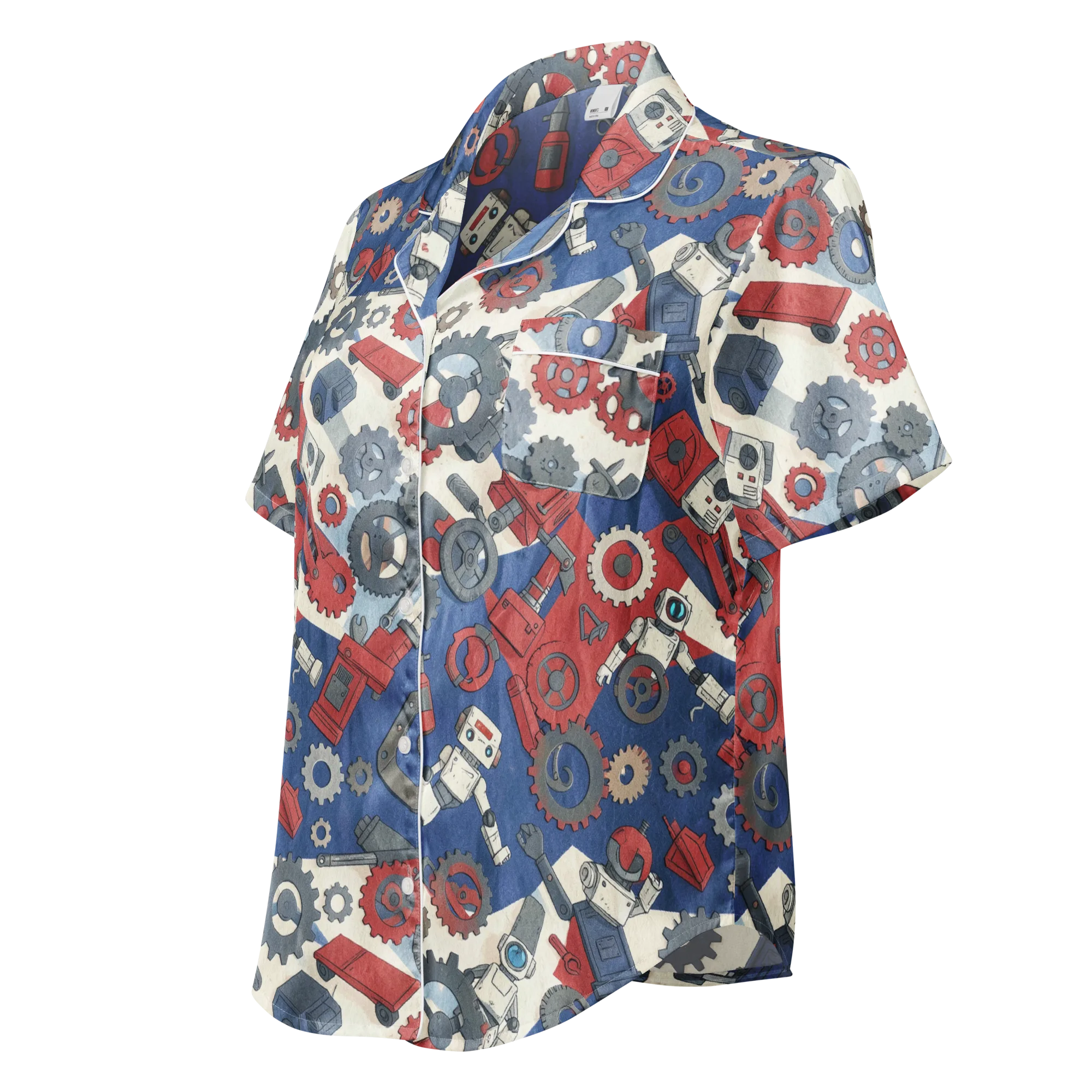 Clockwork Orbit on Women's Short Sleeve Pajama Top — Left Front