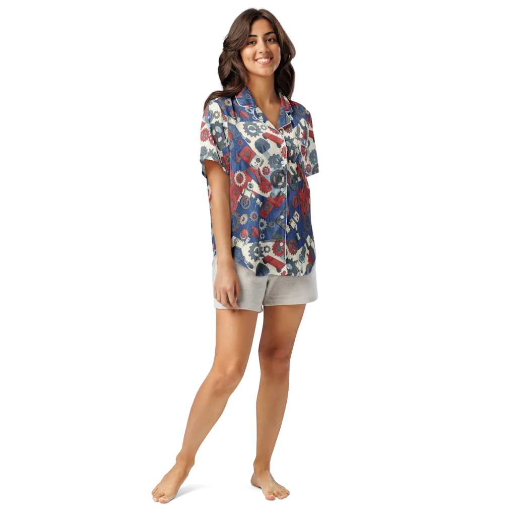 Clockwork Orbit on Women's Short Sleeve Pajama Top — Front