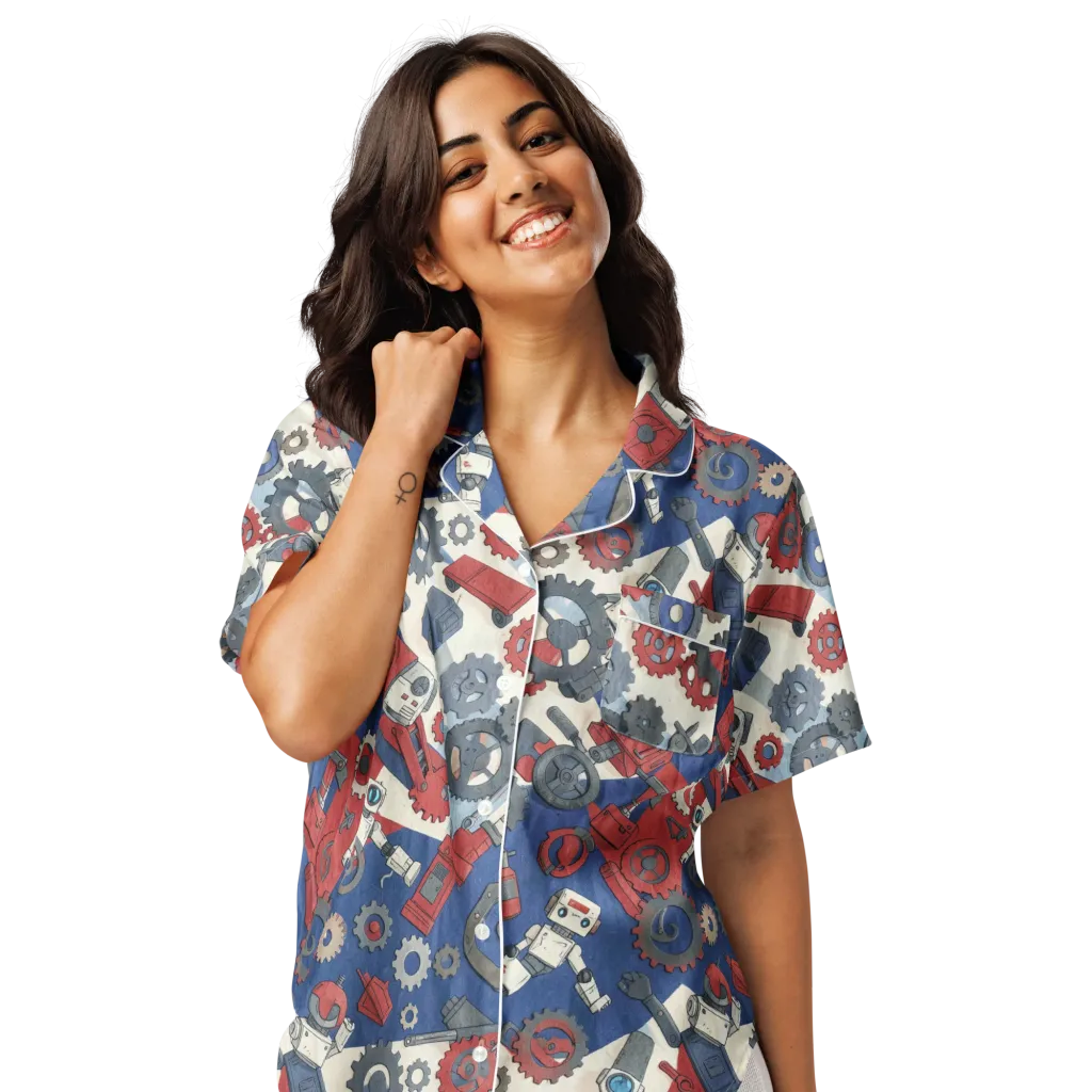Clockwork Orbit on Women's Short Sleeve Pajama Top — Front
