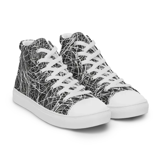 Inkstorm on a Men's High Top Canvas Shoes