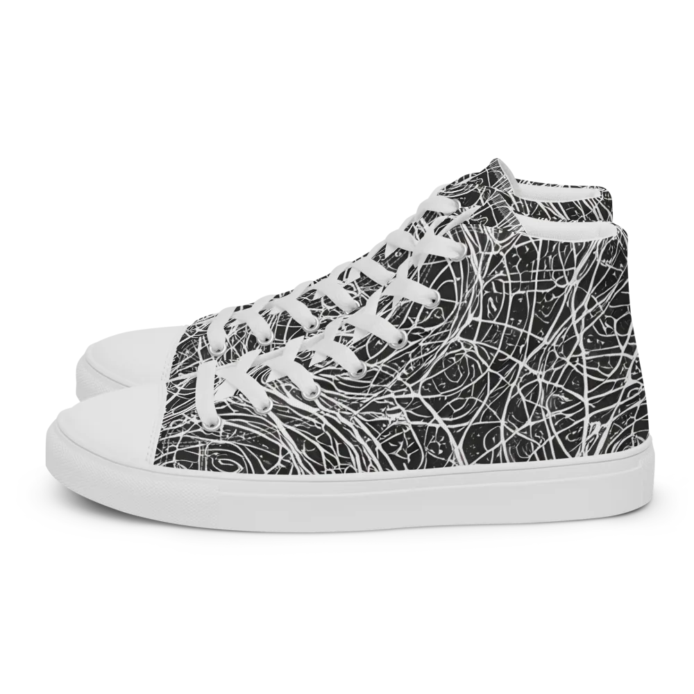 Inkstorm on Men's High Top Canvas Shoes — Left