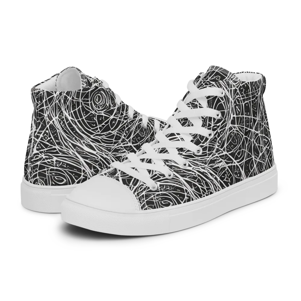 Inkstorm on Men's High Top Canvas Shoes — Left