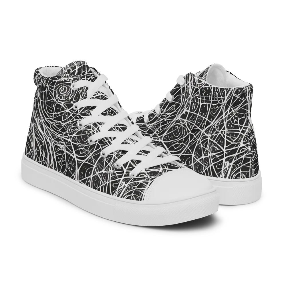Inkstorm on Men's High Top Canvas Shoes — Right