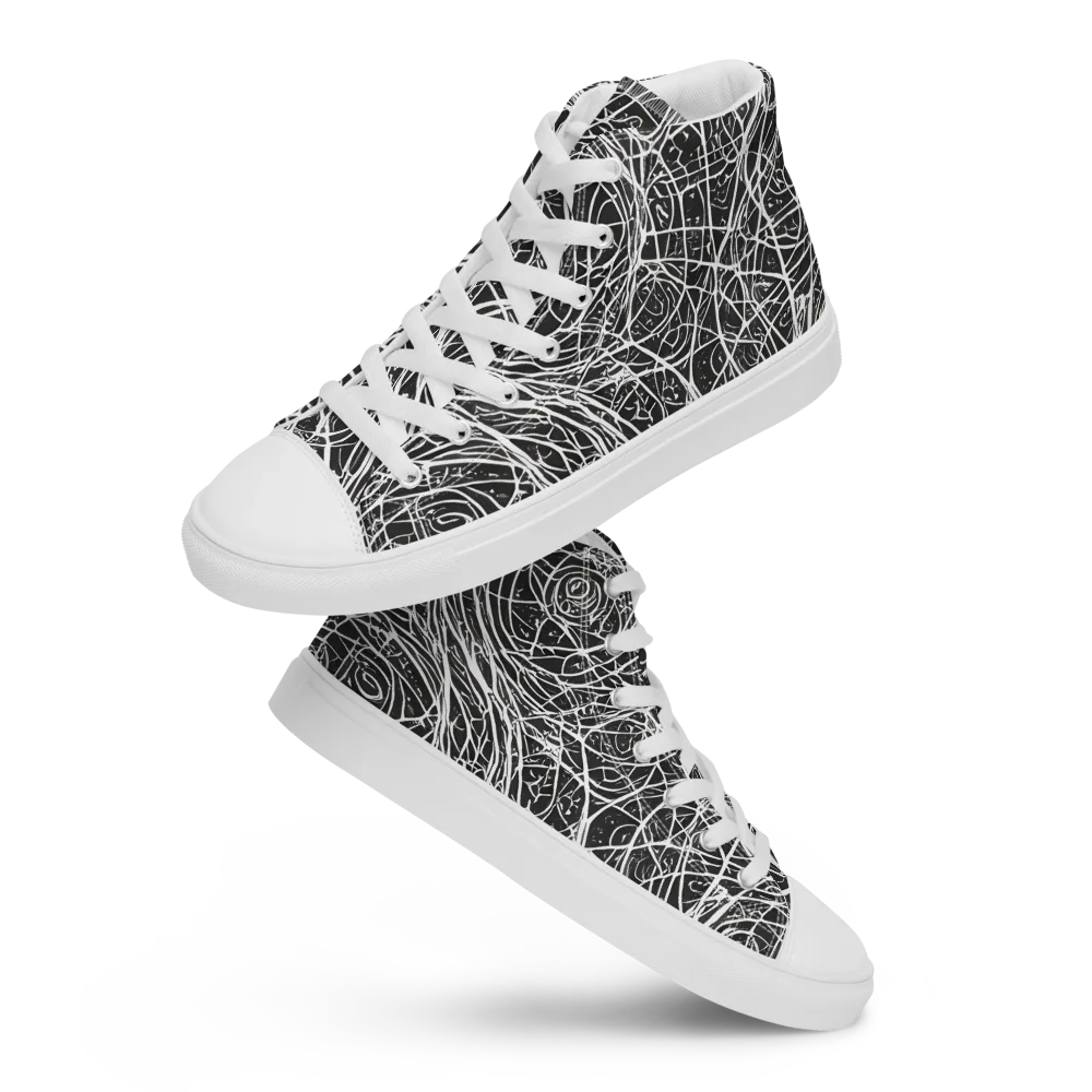 Inkstorm on Men's High Top Canvas Shoes — Front