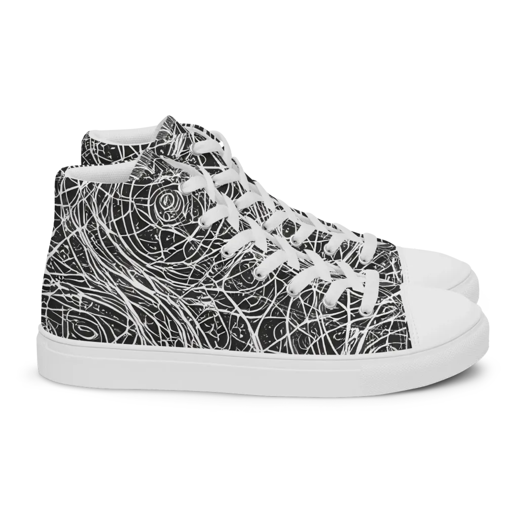 Inkstorm on Women's High Top Canvas Shoes — Right