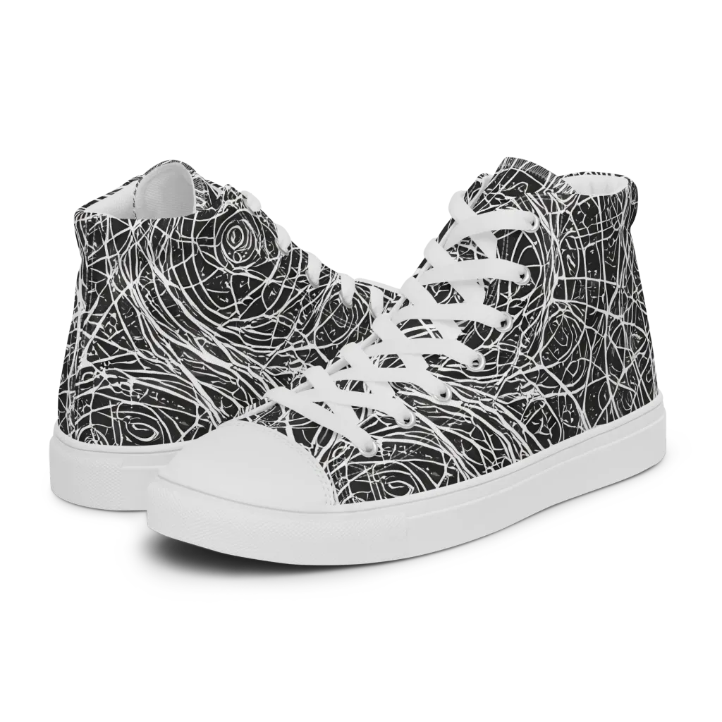 Inkstorm on Women's High Top Canvas Shoes — Left