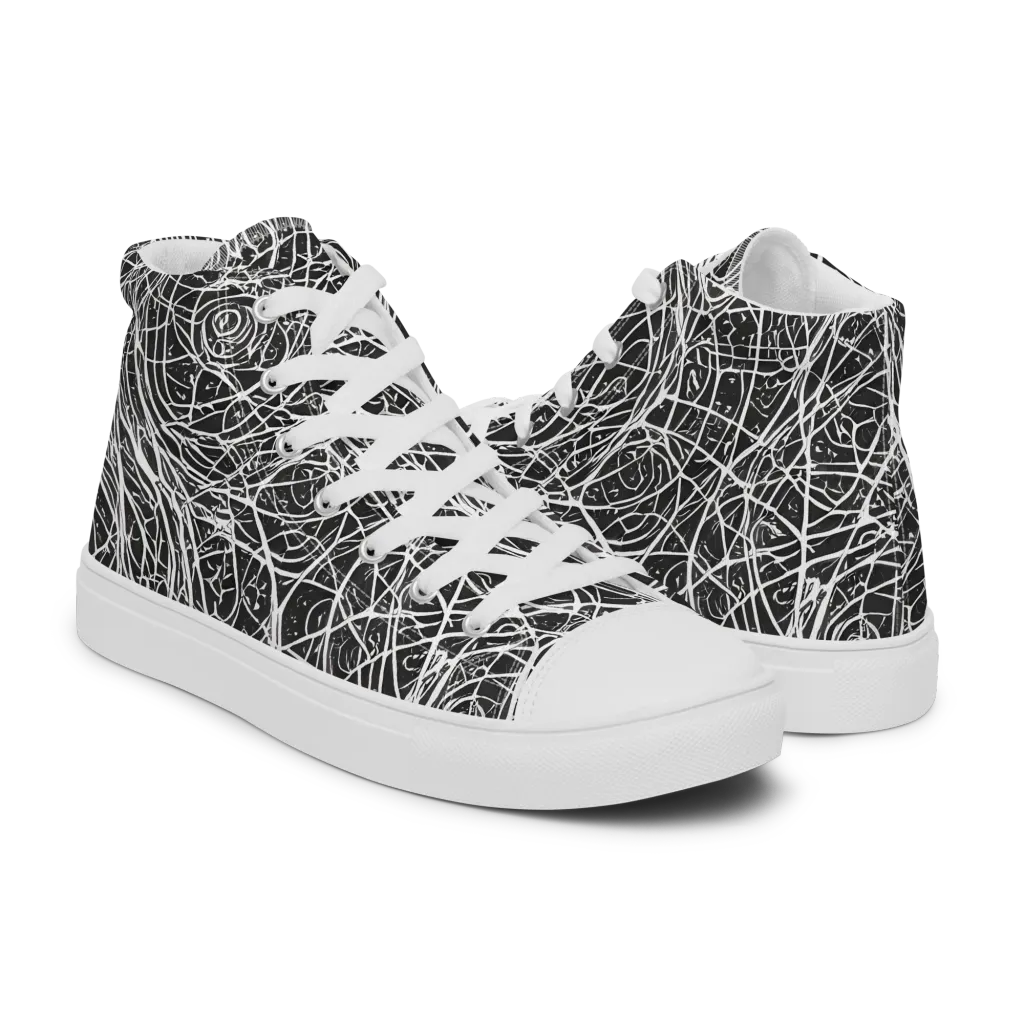 Inkstorm on Women's High Top Canvas Shoes — Right
