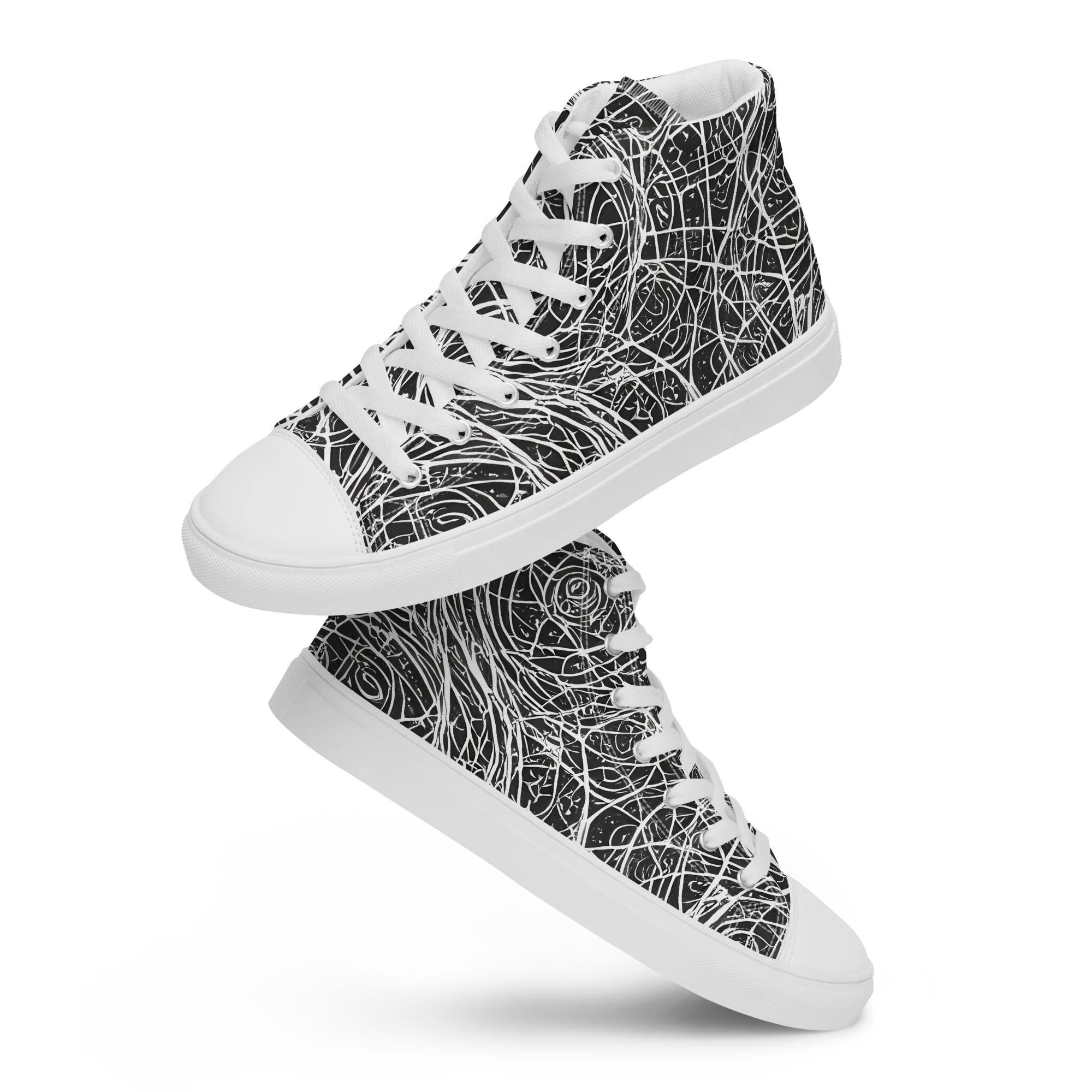 Inkstorm on Women's High Top Canvas Shoes — Front