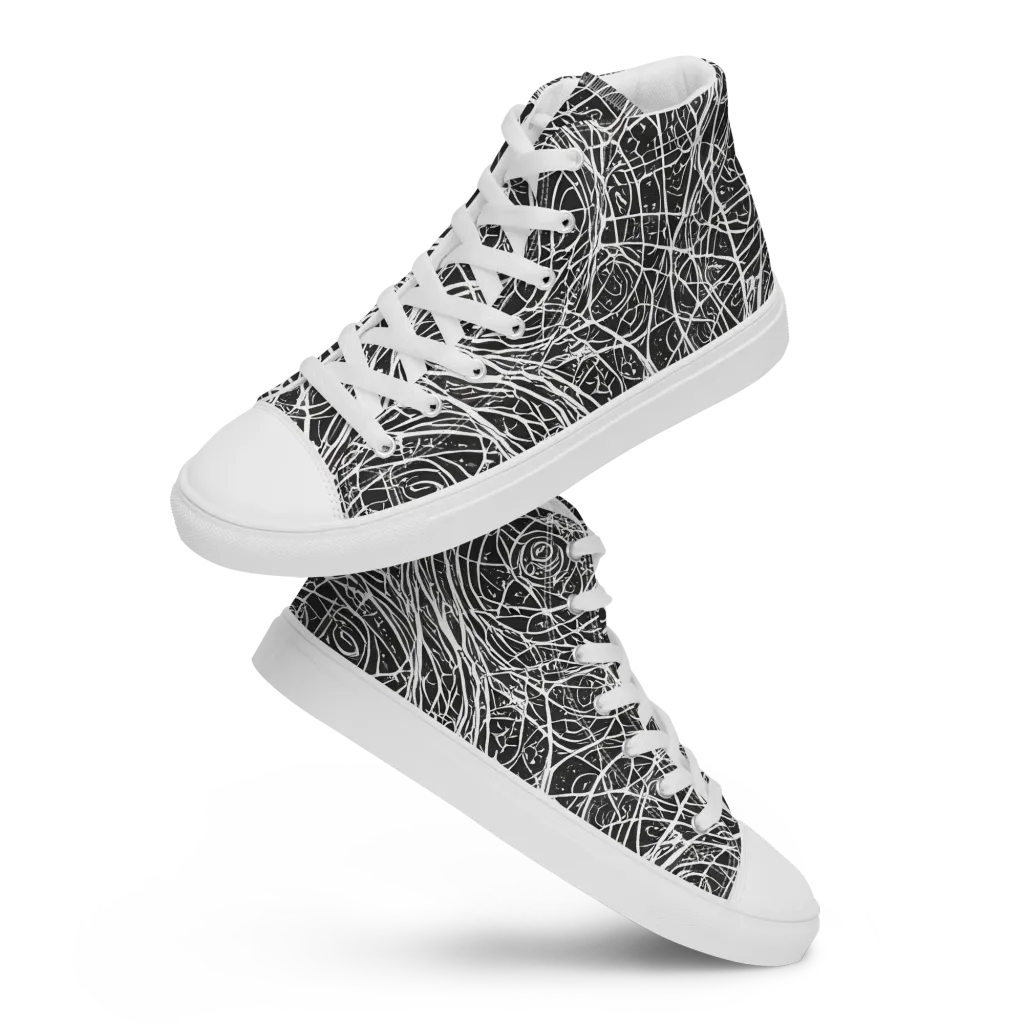 Inkstorm on Women's High Top Canvas Shoes — Front