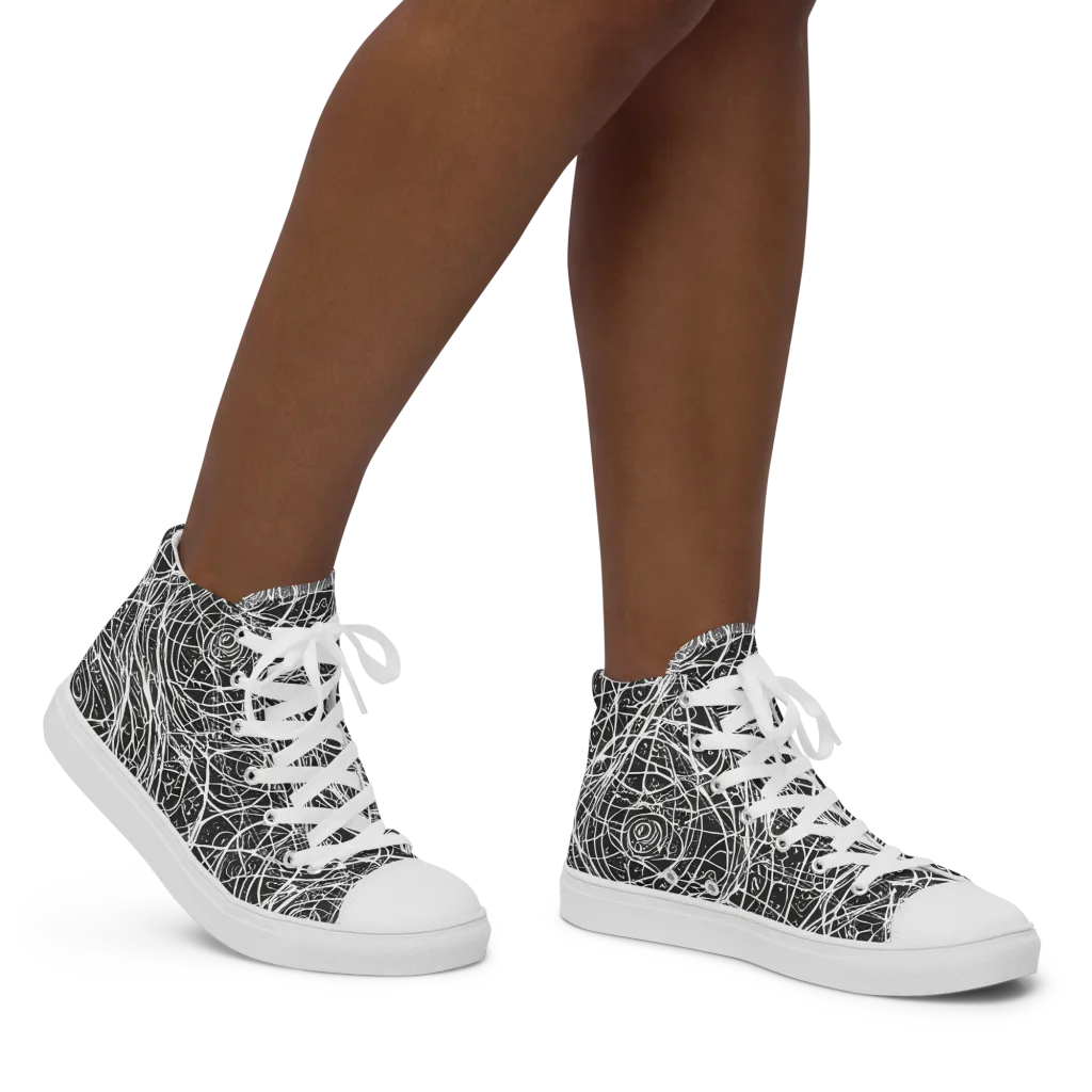 Inkstorm on Women's High Top Canvas Shoes — Right