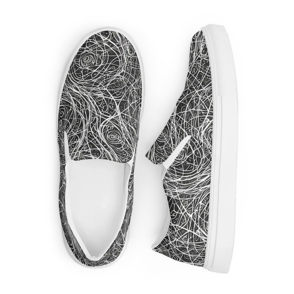 Inkstorm on Men's Slip-On Canvas Shoes — Front