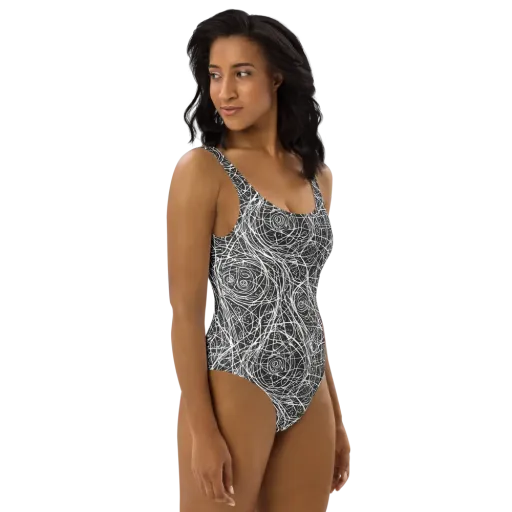 Inkstorm on a One-Piece Swimsuit