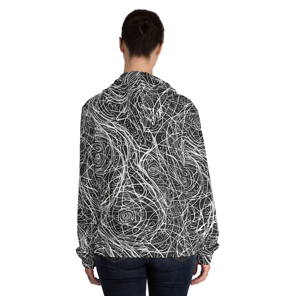 Inkstorm on Women's Full-Zip Hoodie — Back On Person