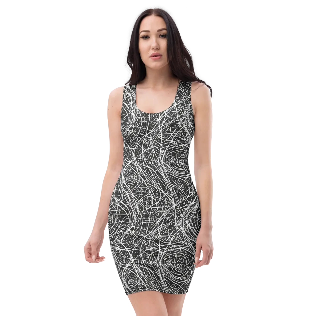 Inkstorm on Bodycon Dress — Front