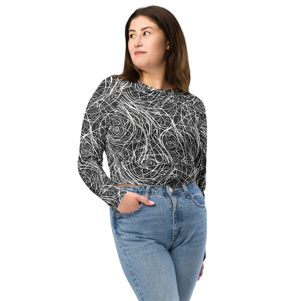 Inkstorm on Long Sleeve Crop Top — Front