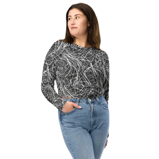 Inkstorm on a Long Sleeve Crop Top