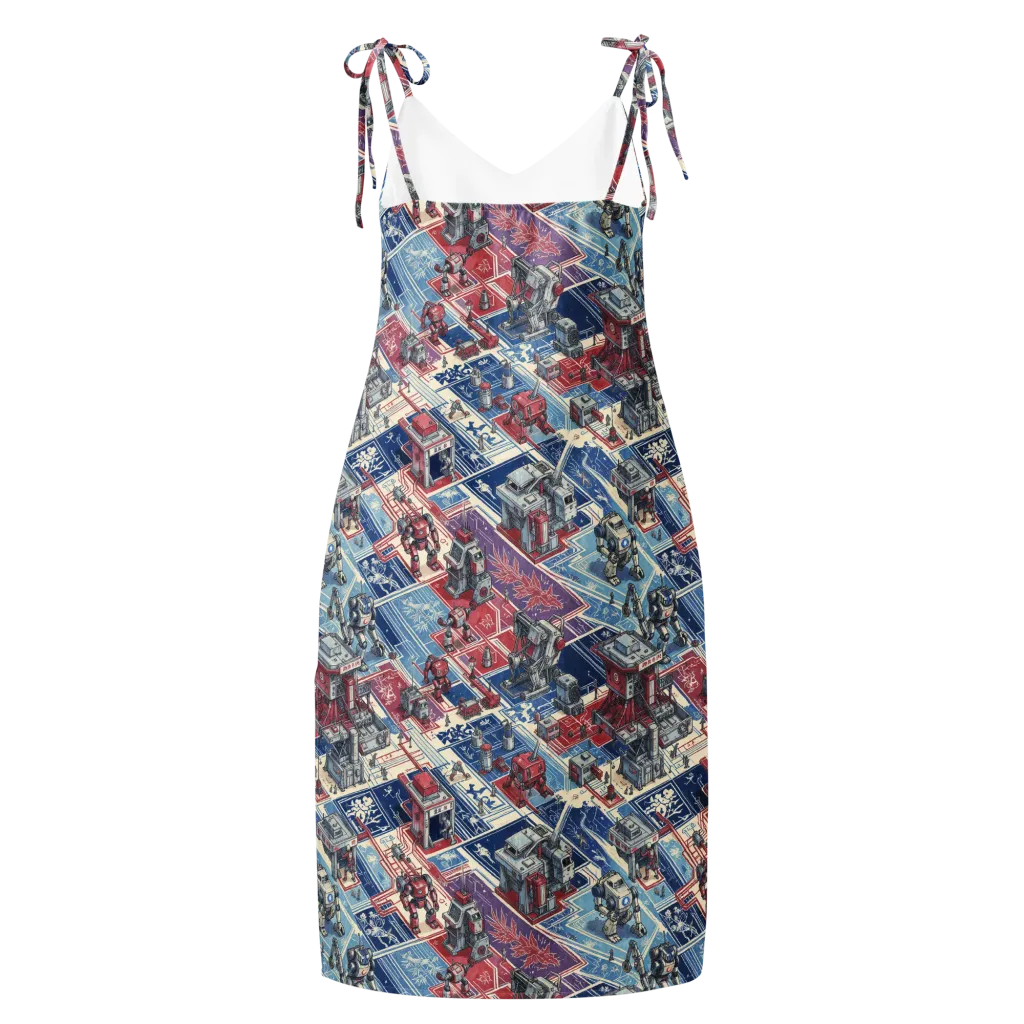 Robot Railyard on Slip Dress — Back