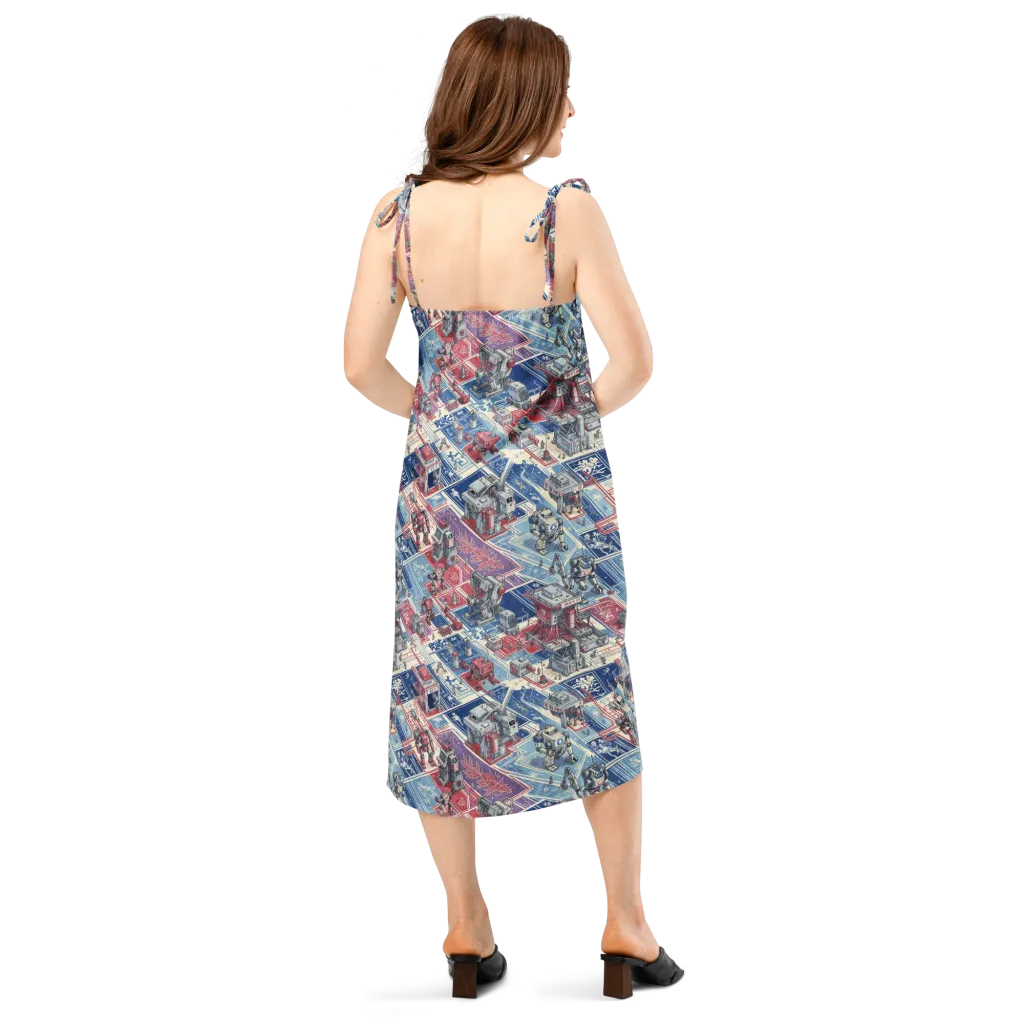 Robot Railyard on Slip Dress — Back