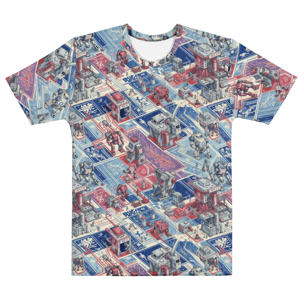 Robot Railyard on Men's Cotton Crew Neck T-Shirt — Front
