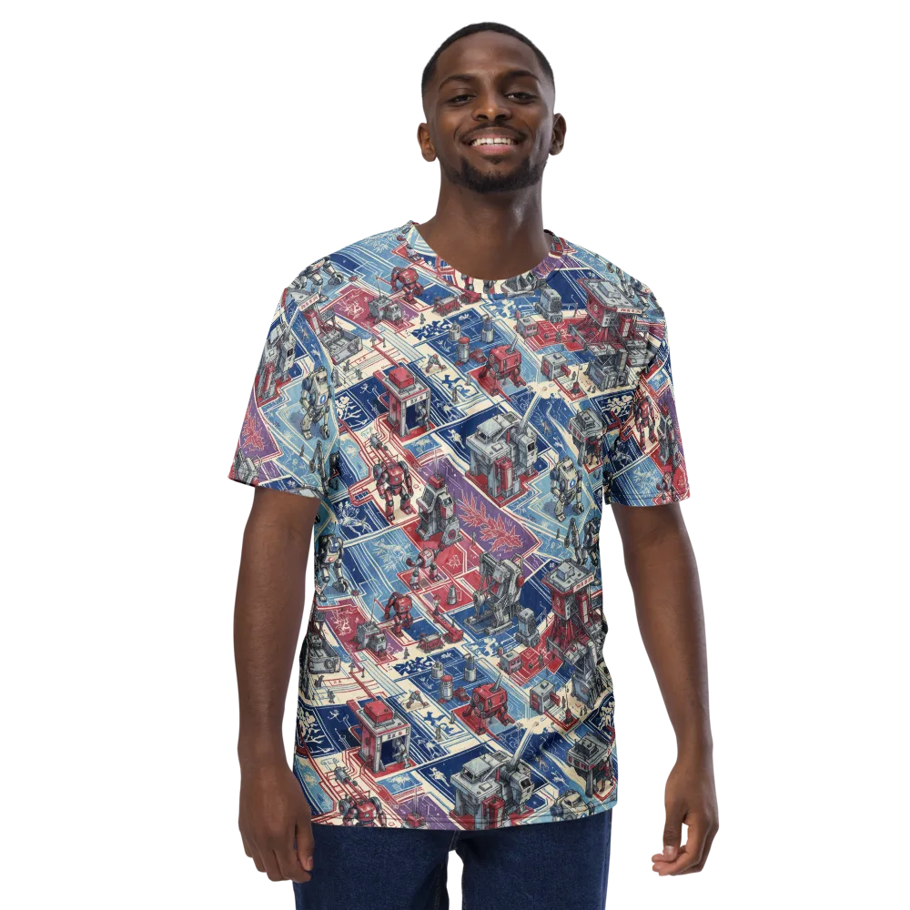 Robot Railyard on Men's Crew Neck T-Shirt — Front