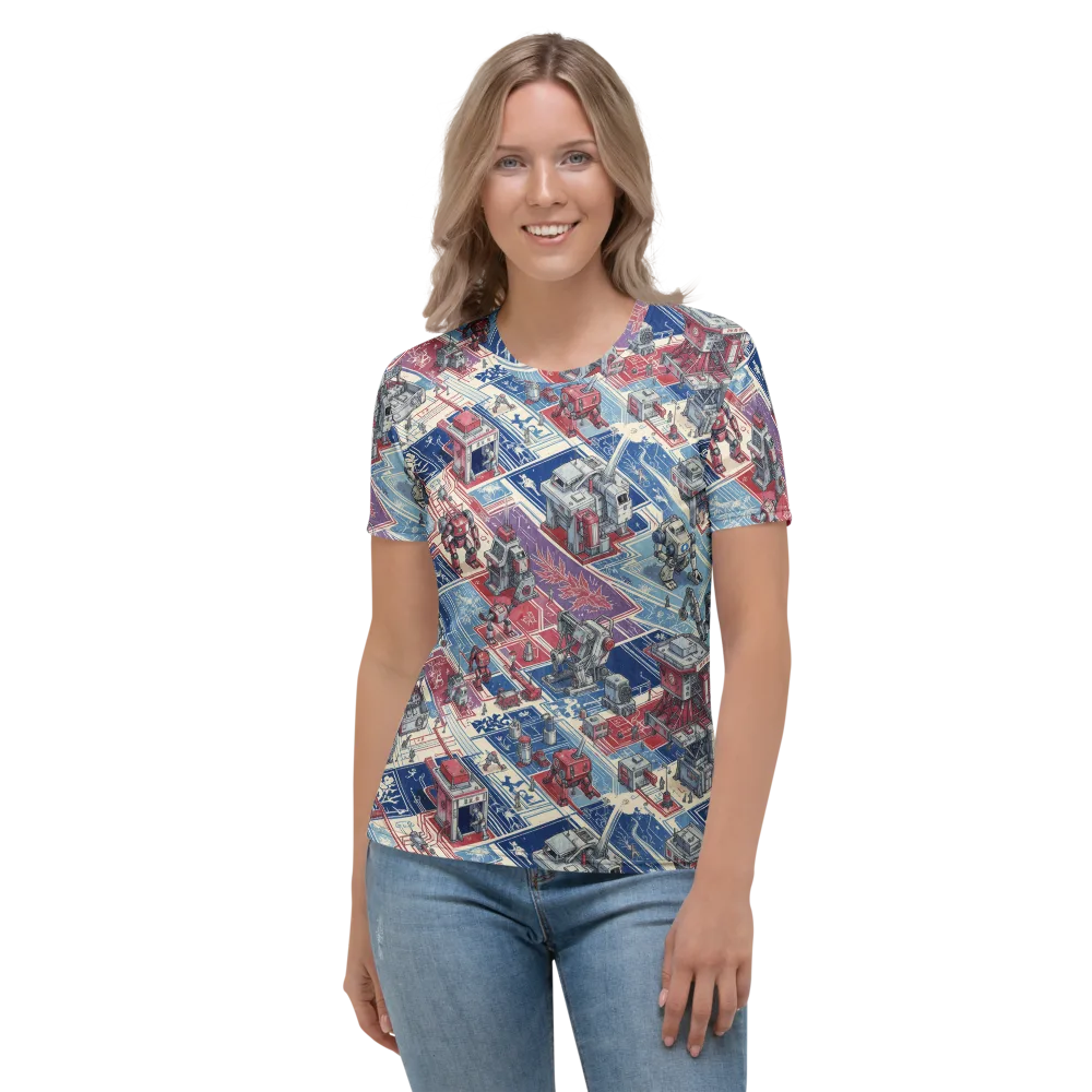 Robot Railyard on Women's Crew Neck T-Shirt — Front