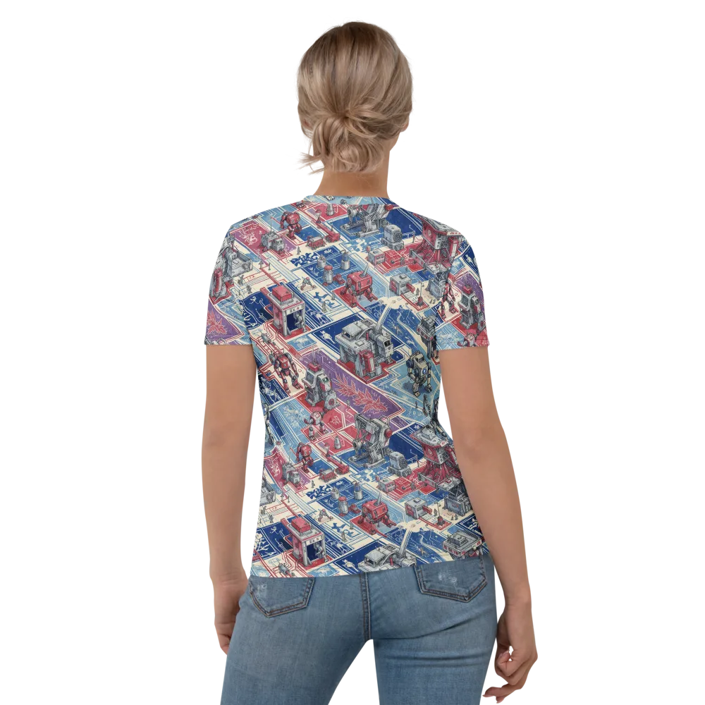 Robot Railyard on Women's Crew Neck T-Shirt — Back