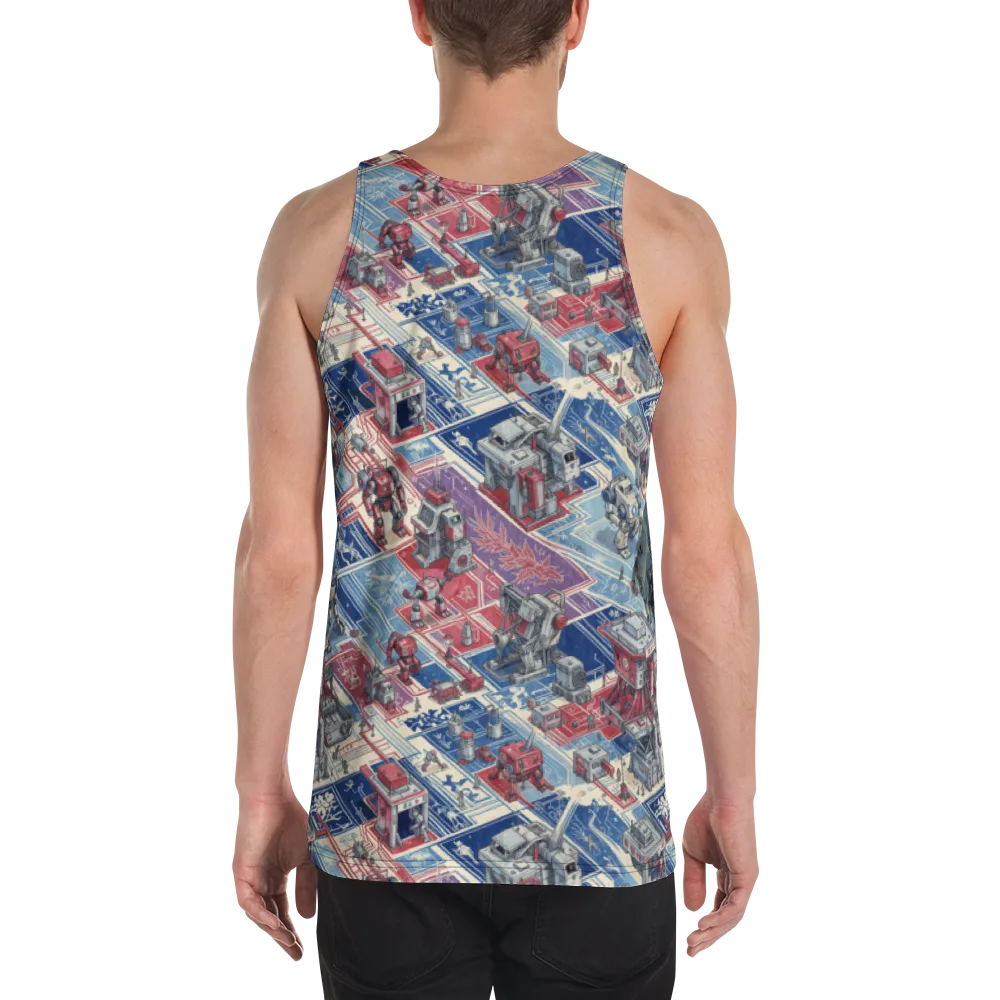 Robot Railyard on Men's Tank Top — Back