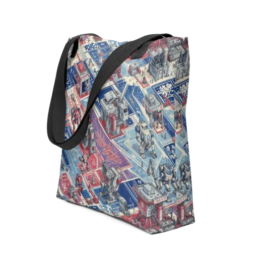 Robot Railyard on a Tote Bag