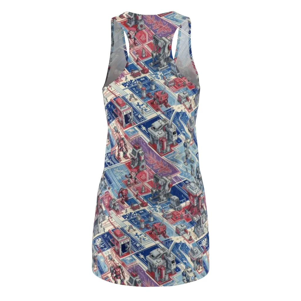 Robot Railyard on Racerback Dress — Back