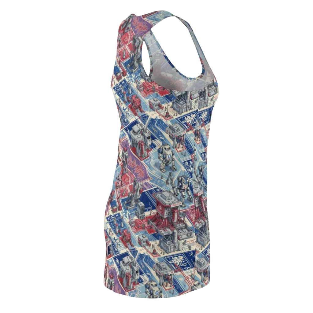 Robot Railyard on Racerback Dress — Back Side