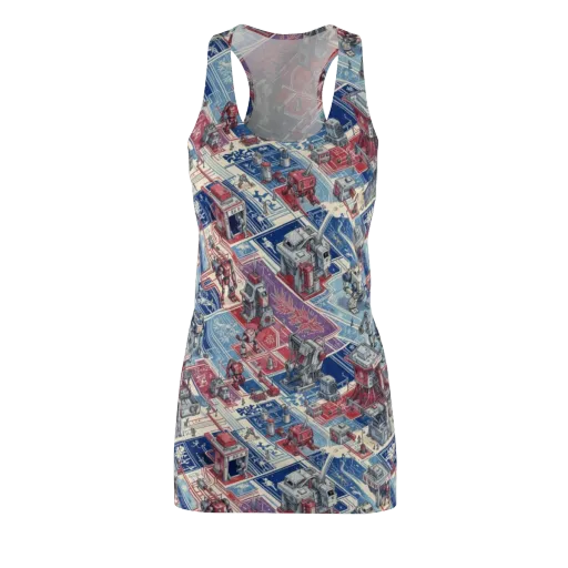 Robot Railyard on a Racerback Dress