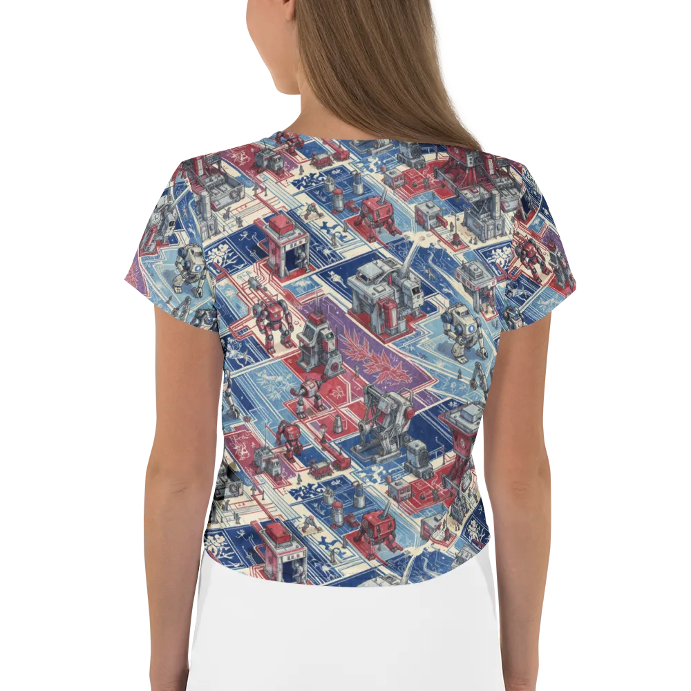 Robot Railyard on Crop Tee — Back