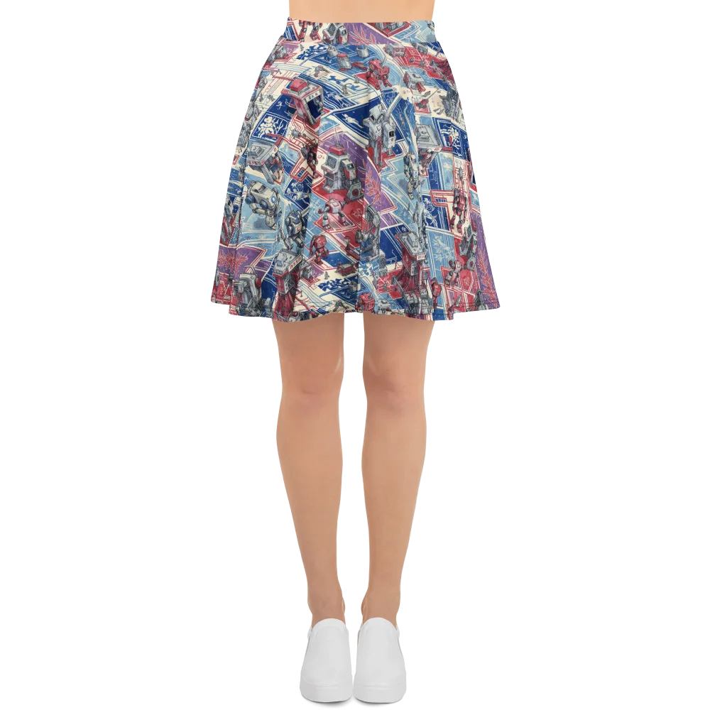Robot Railyard on Skater Skirt — Front