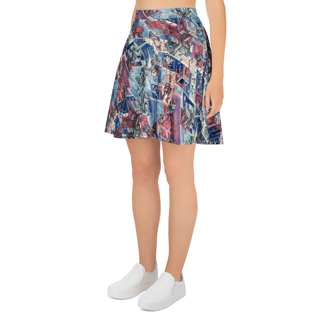 Robot Railyard on Skater Skirt — Left