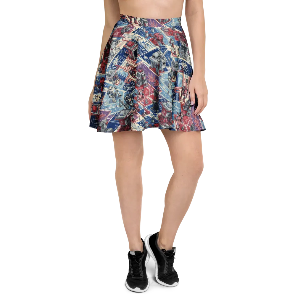 Robot Railyard on Skater Skirt — Front