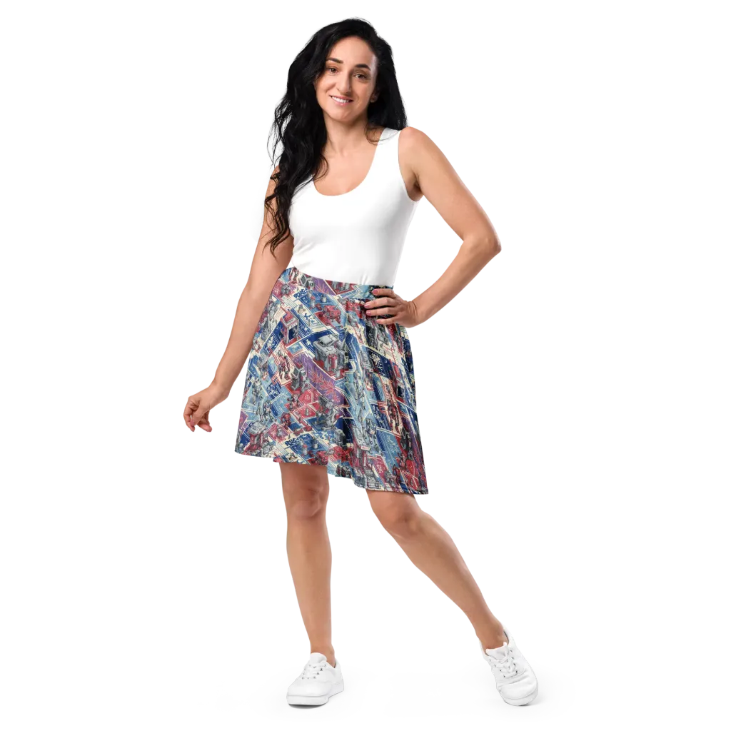 Robot Railyard on Skater Skirt — Front