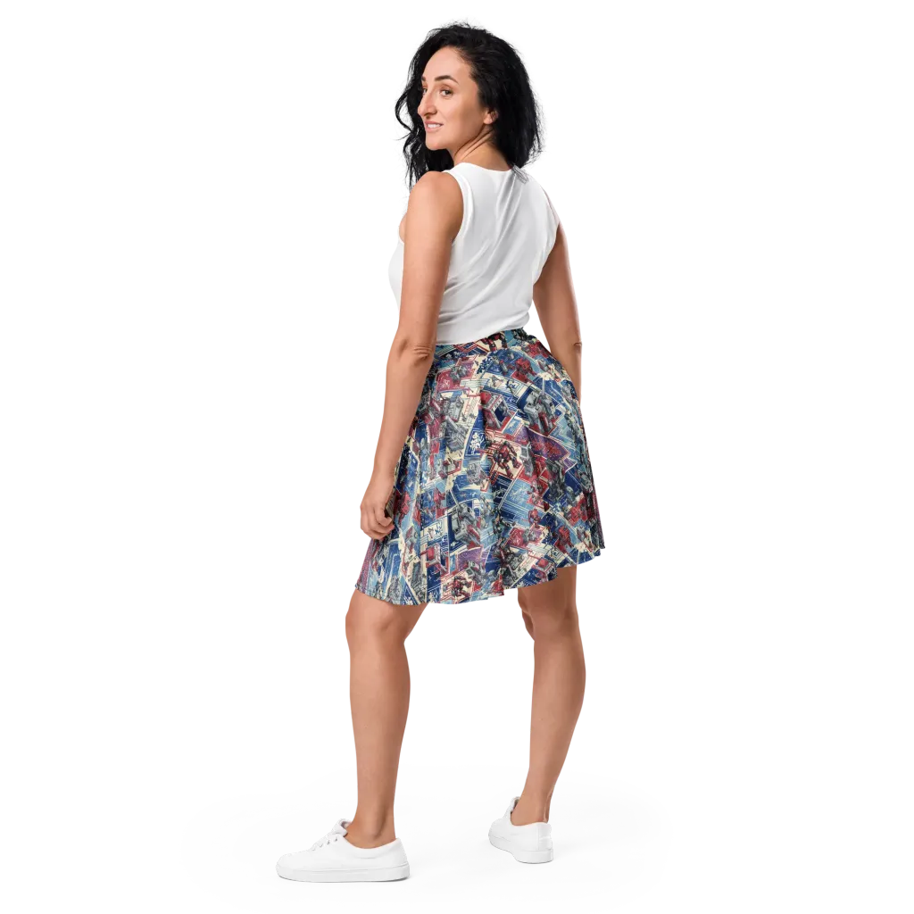 Robot Railyard on Skater Skirt — Back