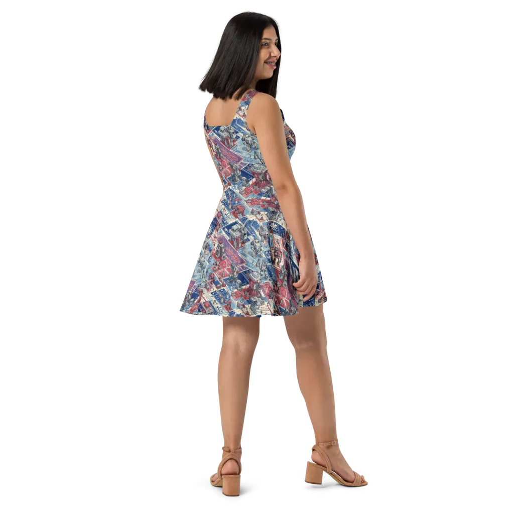 Robot Railyard on Skater Dress — Right