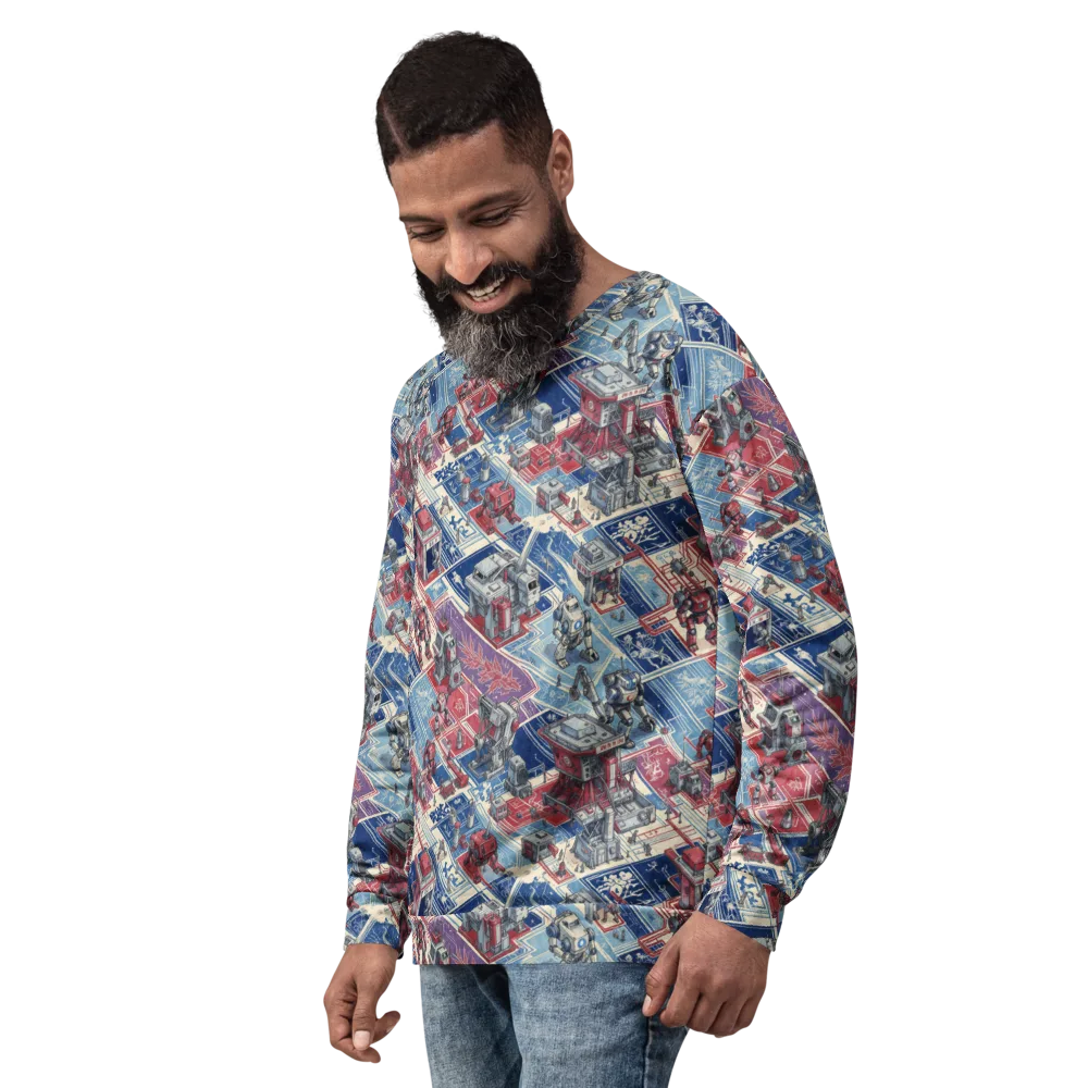Robot Railyard on Sweatshirt — Left Front